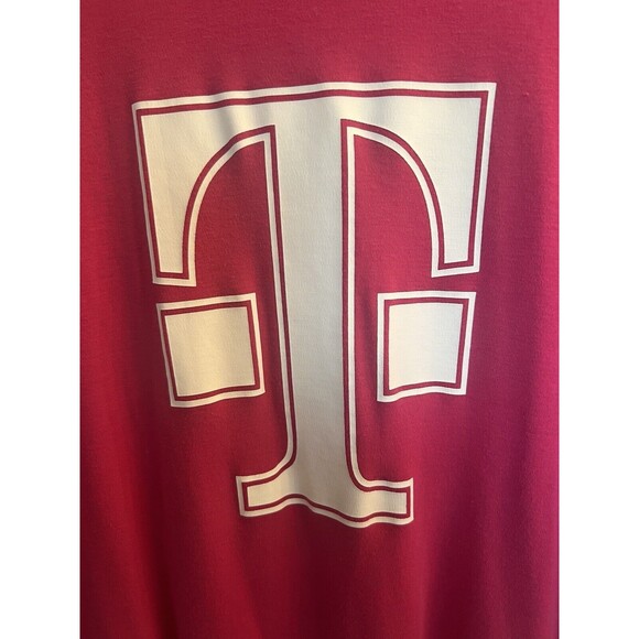 T-Mobile T-Shirt Tee Unisex Pink Striped Employee Uniform Workwear Shirt Large - Picture 2 of 6